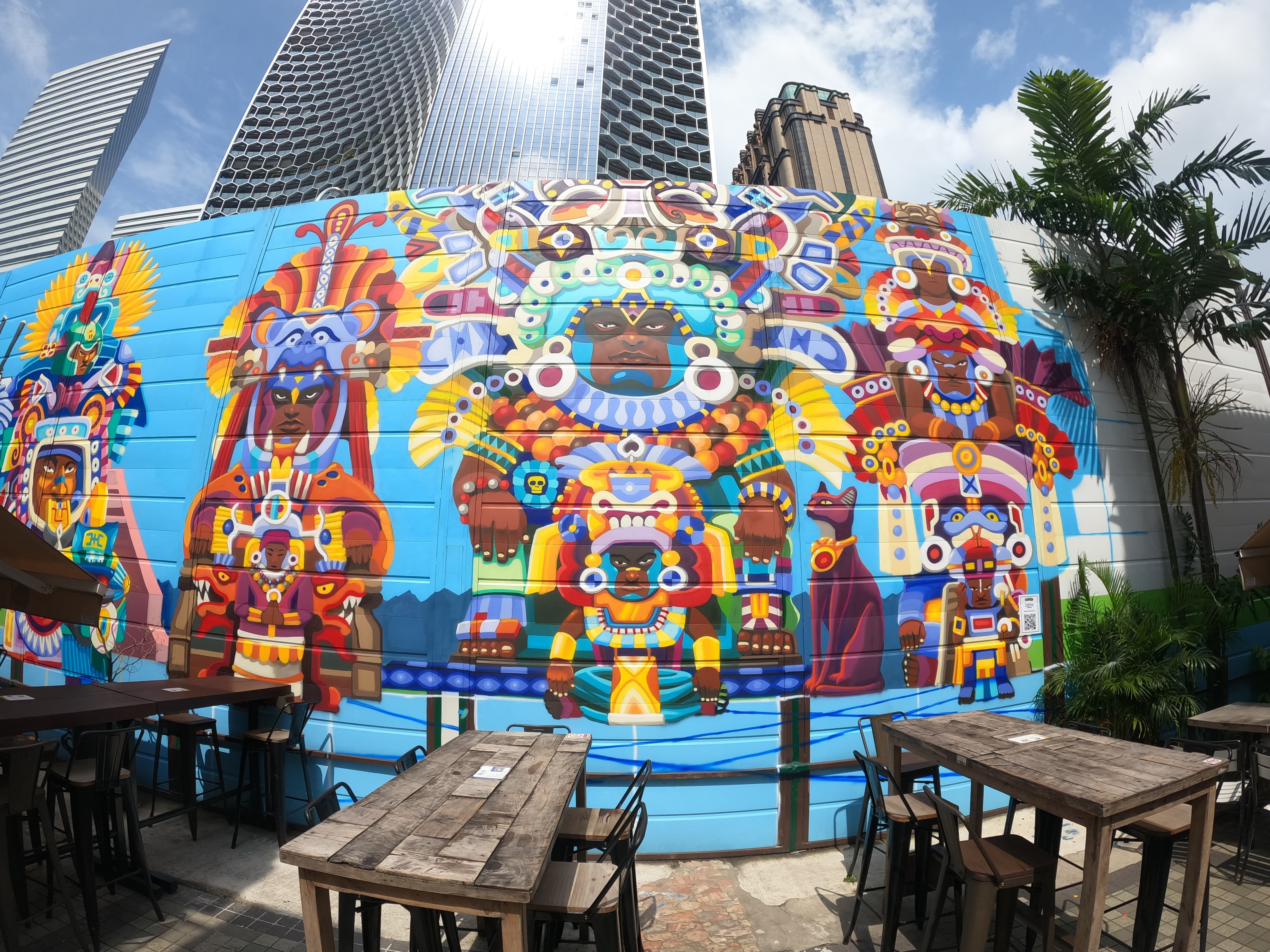 Photo of outdoor artwork at hoarding at Kampong Gelam